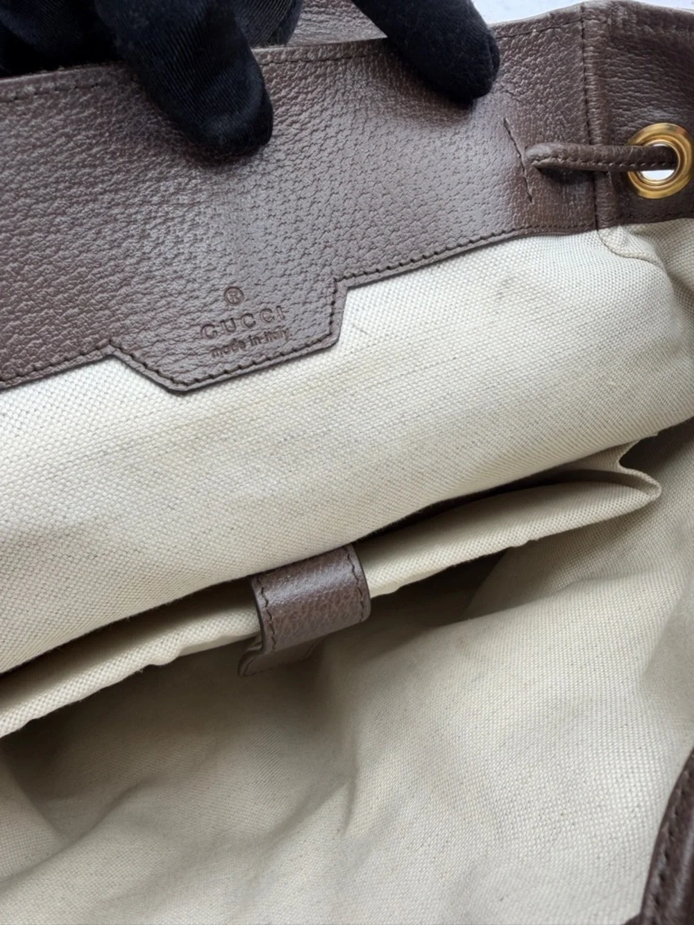 Authentic Gucci Jumbo GG Web Sherry Line Canvas Large Backpack